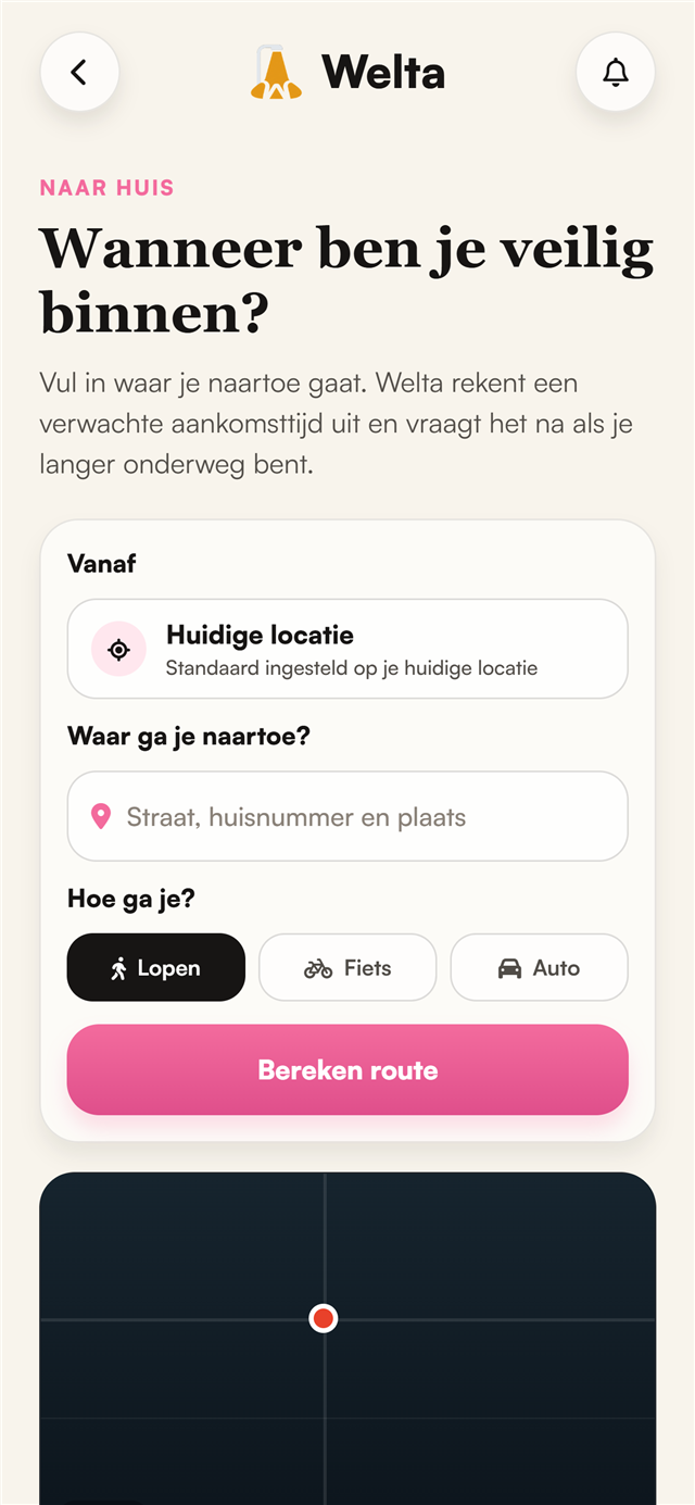 Welta-app: routecheck